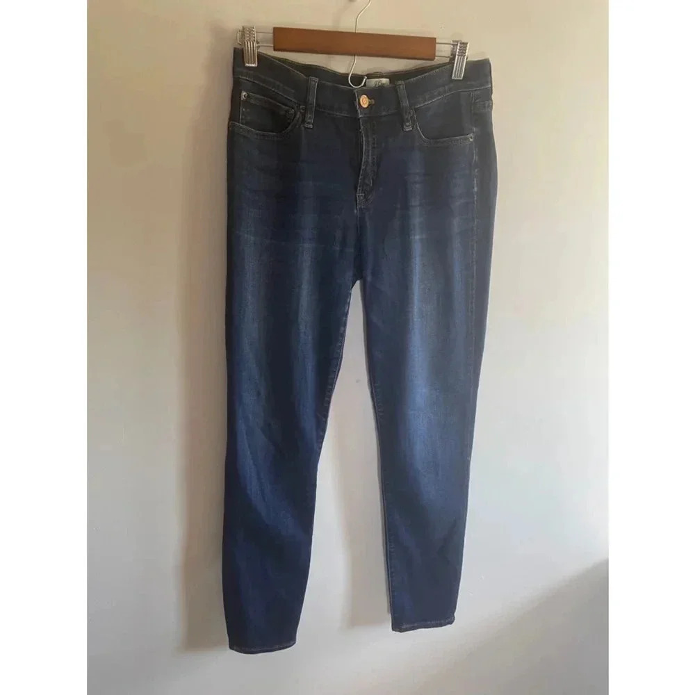 Women's J. Crew 8” Toothpick Blue Jeans Size 29T Tall‎ EUC! 0230